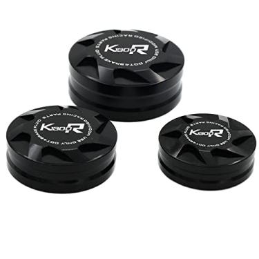 Imagem de Capa de reservatório de freio traseiro para BMW K1300R K1300 R 2009-2012 de alumínio motocicleta cilindro fluido acessórios 2011 2010 logotipo (preto)