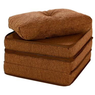 Imagem de Puff Multiuso 3 Em 1 Com Travesseiro Marrom Tecido Corvin Solteiro bf Colchões