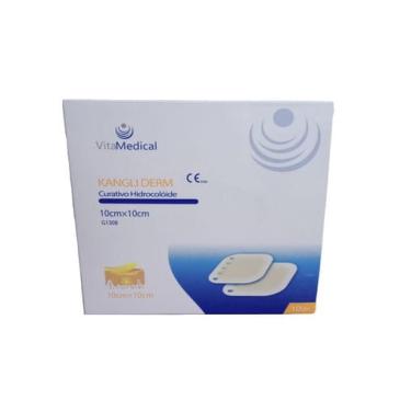 Imagem de Curativo hidrocoloide com borda Para feridas 10x10cm Caixa com 10 unidades Vitamedical