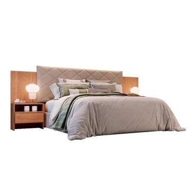 Imagem de Cabeceira Cama Box Madeirado Casal Everest Plus c/ 2 Gavetas Freijo Cumaru - Novo Horizonte