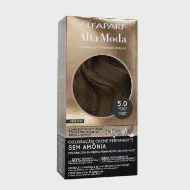 Imagem de Tintura de Cabelo Alta Moda Sem Amônia Coloração Permanente Castanho Claro 5.0