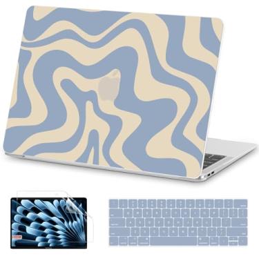 Imagem de AKIT Capa compatível com MacBook Pro de 13 polegadas M2 A2338 2025-2016 M1 A2251 A2289 A2159 A1989 A1708 A1706, estampa exclusiva de plástico para laptop, capa de teclado e película protetora de tela