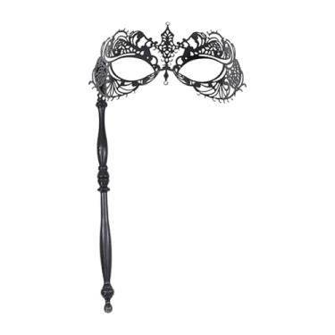 Imagem de Fiocias Máscara de máscaras com máscara de face máscara de festa acessório de fantasia para carnaval de vestido extravagante, Preto