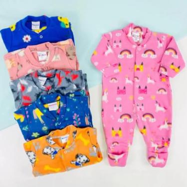 Imagem de Kit 3 Macacões de Bebê em Soft com Botões, Enxoval Infantil (Masculino, P)