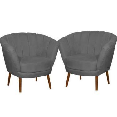 Imagem de Kit 02 Poltrona Pétala Flor Decorativa Suede - Sonho das Poltronas, Ci