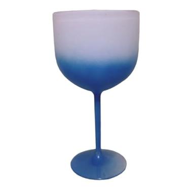 Imagem de 10 Taças Gin Acrílico 450ml/580ml Jogo De Copos(Degradê Azul 580ml)