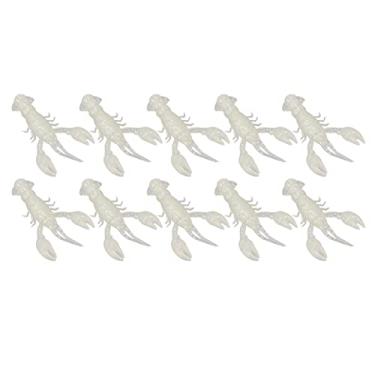 Imagem de Gavigain 10 iscas de pesca macias, iscas de pesca macias, iscas de PVC para camarão artificial, iscas de pesca de plástico macio, iscas de baixo para robalo, lagostim, kit de cabeça de gabarito