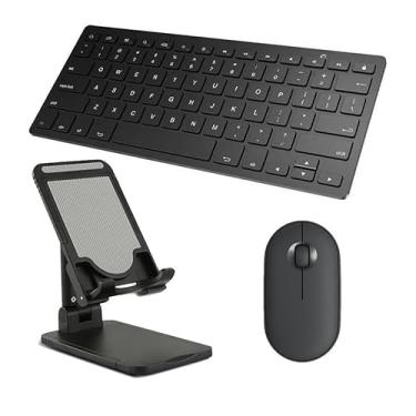 Imagem de BDNET, Teclado e Mouse Bluetooth, Suporte para Galaxy Tab S6 Lite P615 Preto