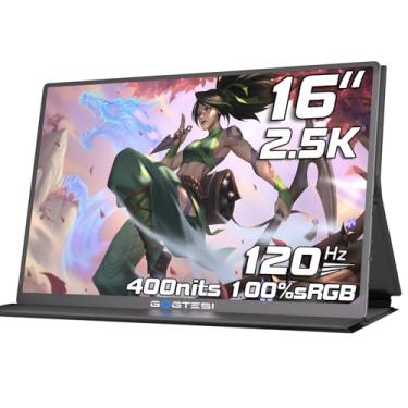 Imagem de gogtesi Monitor Portátil De 16 Polegadas, 2,5K, 120 Hz, 2560 × 1600, Monitor Portátil De Escritório Qhd Ips, Ultrabrilhante, Com Tela Fosca Para Pc, Mac, Telefone, Switch, Ps, Xbox Com Usb-C E Hdmi