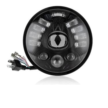 Imagem de psler Farol redondo de LED de 14 cm para Sportster Dyna Street Bob Low Rider Wide Glide Iron 883