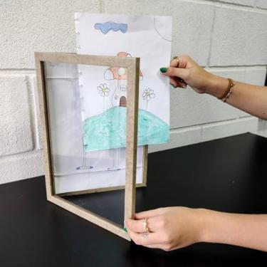 Imagem de Kiaga Quadro Expositor Moldura Guarda Desenhos para Folhas A4-1,5x2,5