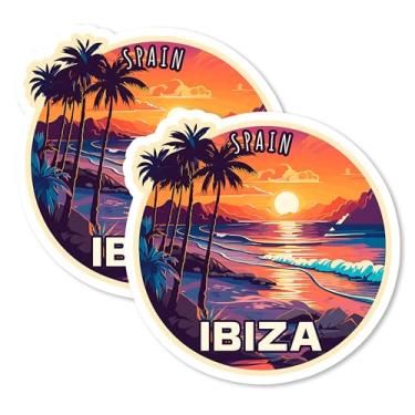 Imagem de Ímãs Ibiza Espanha 10 cm Pacote com 2 – Ímãs de viagem decorativos de vinil forte para geladeira armário cozinha escritório – Fofo divertido estética legal durável e lembrança de longa duração ID44999