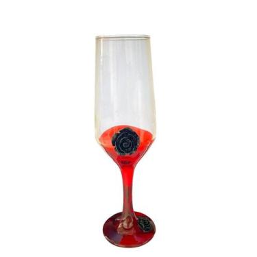 Imagem de Taça Pomba Gira Luxo Rosa Negra Decorativa Champagne 186Ml - Meta Atac