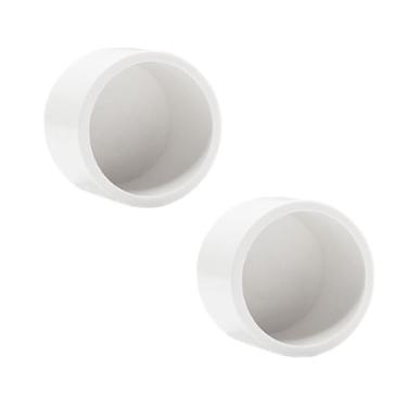 Imagem de HayEastdor 2 peças 5.1 cm PVC Cap Pipe Fitting White PVC End Caps Plug Adapter SCH40 Acessórios de soquete 5.1 cm HE063-2