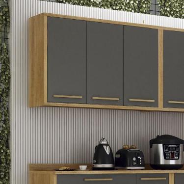 Imagem de Armário Aéreo para Cozinha 3 Portas 120cm Torino Valdemóveis, Cinamomo