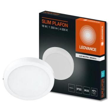 Imagem de Luminaria Led Sobrepor Redonda Slim 22Cm 18W 1260Lm Ledvance, 127/220V