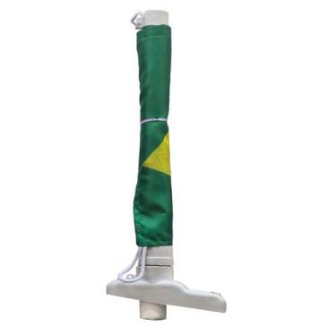 Imagem de Mastro Porta Bandeira Retrátil 25,5 cm Branco c/ Bandeira - Noster