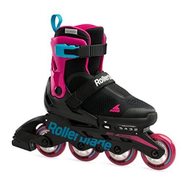 Imagem de Rollerblade Patins Inline Ajustáveis Tamanho Infantil Microblade Free 3WD Preto e Rosa,...