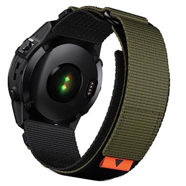 Imagem de Abanen Pulseiras de relógio táticas de nylon para Fenix 7X / Fenix 6X / Fenix 5X / Enduro 2, ajuste rápido, 26 mm, ajustável, resistente, trama balística, alça de pulso para Garmin Tactix 7 Pro, Descent Mk2 (verde)