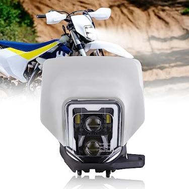 Imagem de Farol de motocross de LED Dirt Bike com bisel adequado para Husqvarna FE 250 350 450 501 701, TE150 250i 300i, FC250 350 450, TX125 Enduro 701 Pit Bike DRL farol alto baixo farol