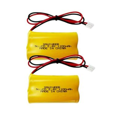 Imagem de GSUIVEER Placa de saída de bateria de luz de emergência 2,4 V de substituição 2,4 volts 1100mAh Ni-CD compatível com Lithonia 10010034 Exitronix 10010036 Interstate NIC1394 BEL-179 (pacote com 2)