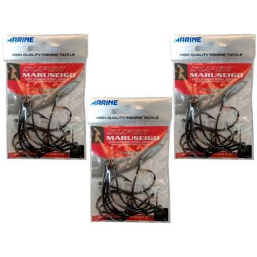 Imagem de 03 Cartela de Anzol Super Maruseigo Blacknickel Marine - n26 a 30 - Ma