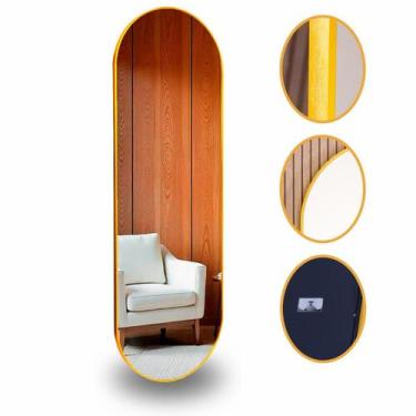 Imagem de Espelho Corpo Inteiro Decorativo Sala e Banheiro Moldura Oval 115x50 P