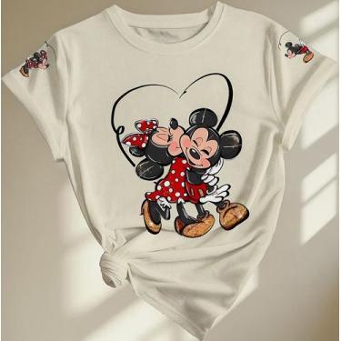 Imagem de Camiseta Feminina Estampa Mickey E Minnie Linha Premium - Lobo Sete, O