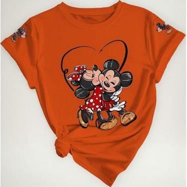 Imagem de Camiseta Feminina Estampa Mickey E Minnie Linha Premium - Lobo Sete, L