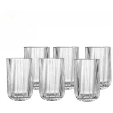 Imagem de Jogo de Copos Canelado 6 Unidades Conjunto Resitente 450ml