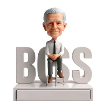 Imagem de Escultura personalizada com foto personalizada de líder corporativo para CEOS empreendedores irmãos em promoção de negócios, presente de aniversário de inicialização, destaque de escritório moderno