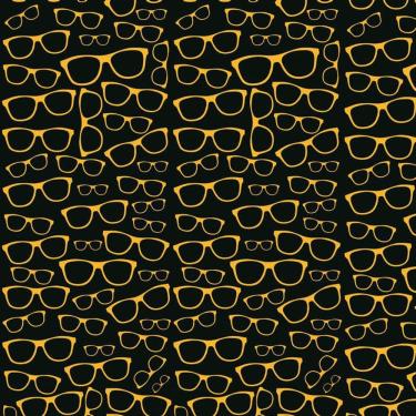 Imagem de Papel De Parede Adesivo Preto E Desenhos De Laranja Preto