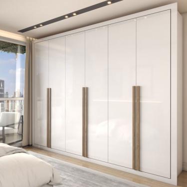 Imagem de Guarda-roupa Casal Severo 6 Portas 6 Gavetas Branco - Panoram