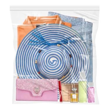 Imagem de CXIIPOL Pacote com 20 sacos plásticos grandes de 9 litros com zíper superior, sacos para freezer de 40,6 x 45,7 cm, embalagem extra grande para roupas, sem BPA, 2 mil de espessura