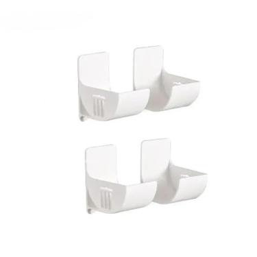 Imagem de Bandeja de armazenamento antiperfurante para parede, 16 peças, prateleira de cozinha, filme plástico, saco de lixo, geladeira, lateral, banheiro, quarto, prateleira de armazenamento, branca, 2 conjun