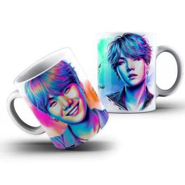 Imagem de Caneca BTS Suga J-Hope Jungkook RM VJin e Jimin Kpop Colorida Cerâmica