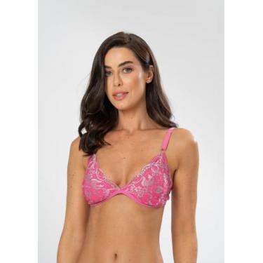 Imagem de Sutiã Sem Bojo e Sem Aro de Renda Bicolor - Gimara, GG, Luciana