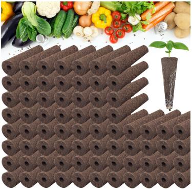 Imagem de 100 peças de substituição de vagens de semente, kit de crescimento de sementes de esponjas, esponjas de cultivo para estufas e equipamentos de germinação, iniciante para sistema de jardim interno