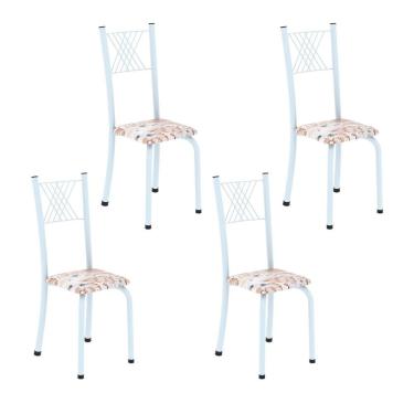 Imagem de Cadeiras para Sala de Jantar 4 Unidades Sara Botanic Bege / Branco