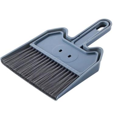 Imagem de Mini vassoura de mão em forma de porquinho Pá de pó portátil varredor de mão escova de panela de poeira aninhando pequena vassoura de limpeza para ninho de animal de estimação de Mesa " (Azul)
