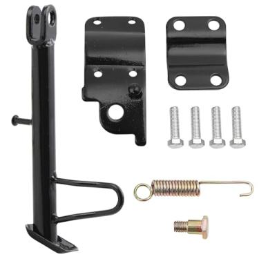 Imagem de Mokuo Suporte de bicicleta suja, suporte de motocicleta, suporte lateral de ciclomotores de scooter vem com suporte de montagem em material de ferro compatível com a maioria dos ciclomotores de