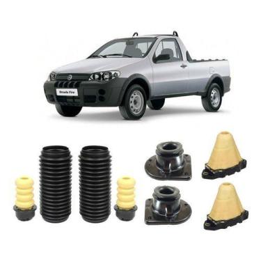 Imagem de Par Kit Coxim Dianteiro Traseiro Fiat Strada 2005 2006 2007 - QualyKit