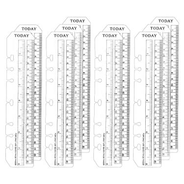 Imagem de Pacote com 10 Réguas de plástico transparente de 20 cm para fichário A5 de 6 furos, régua de encaixe para marcador de página divisor de página de medição de régua e caderno