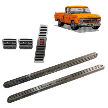 Imagem de Kit Soleira Porta & Pedaleira Inox Chevrolet C10