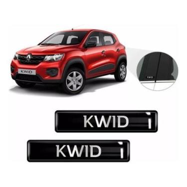 Imagem de Kit Adesivos 2 Emblemas Lateral Coluna Kwid Resinado 3D - Spts