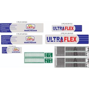 Imagem de Kit Adesivos Plantadeira Semeadeira Tatu Ultraflex