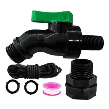 Imagem de IEUDNS Conjunto de de Barril de Chuva, Válvula de Barril de Chuva, Conector Resistente de 3/4 Polegadas, Kit Desviador de Jardim, Recipiente de água, 2,06 cm
