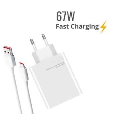 Imagem de Carregador Turbo 67W Cabo USB-C Com Adaptador Compatível Com Redmi Not