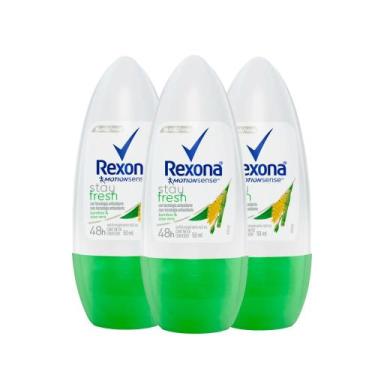 Imagem de Kit Desodorante Roll On Rexona Stay Fresh Bamboo E Aloe Vera 50ml - 3 