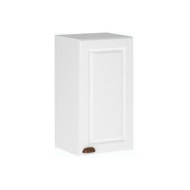 Imagem de Armário Aéreo Projetado 40cm 1 Porta Cristal Luciane, Branco/Branco Pe